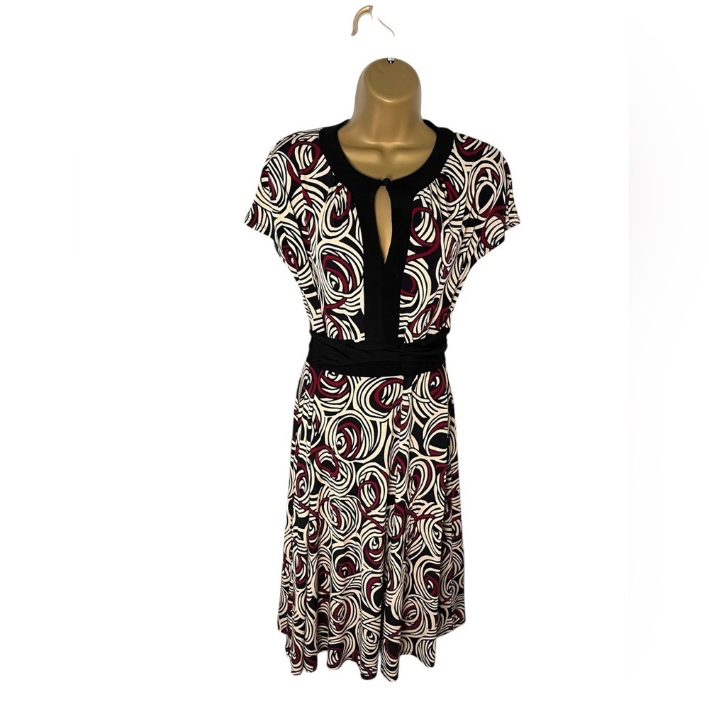 Vintage Y2K Scarlett Mod Retro Swirl Y2K Revival Fit & Flare Dress Abstract 10
